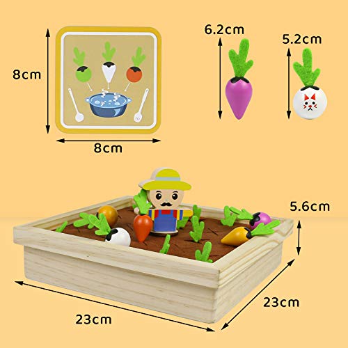 Juegos Montessori para Niños Juego de Memoria Juegos de Mesa Juguetes de Madera 2 in 1 Zanahoria Juguete Mesa Actividades Bebe Juegos de Aprendizaje Regalos de niños 3 años