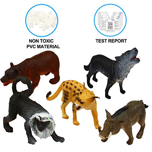 Juguete de animales de Zoo World, juego de 25 piezas de animales de la selva realistas (10 cm), plástico, para niños y niñas Gran idea de regalo o recuerdo de fiesta para niños