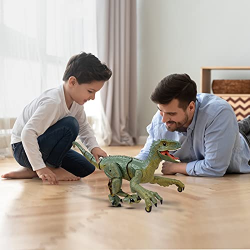 Juguete de dinosaurio con mando a distancia, juguete iluminado con mando a distancia, batería integrada de 1200 mAh para niños y niñas