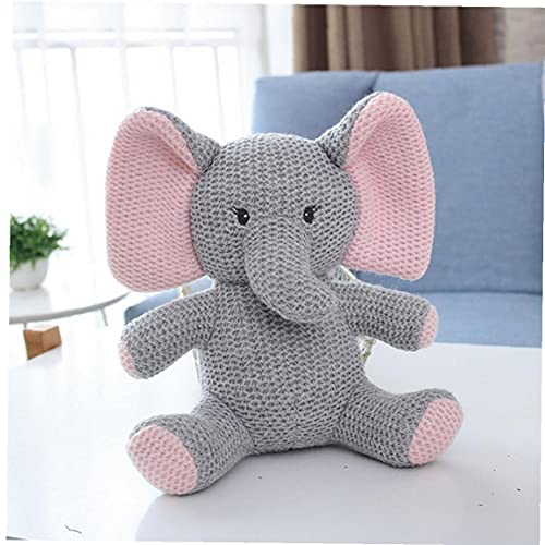 Juguete de muñecas de elefante de punto estilo nórdico, durmiendo infantil Muñeca Muñeca de peluche de peluche, atrae la atención del bebé para las niñas para niños