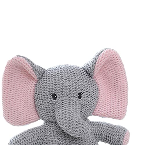 Juguete de muñecas de elefante de punto estilo nórdico, durmiendo infantil Muñeca Muñeca de peluche de peluche, atrae la atención del bebé para las niñas para niños