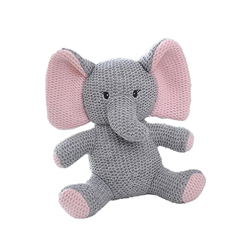 Juguete de muñecas de elefante de punto estilo nórdico, durmiendo infantil Muñeca Muñeca de peluche de peluche, atrae la atención del bebé para las niñas para niños