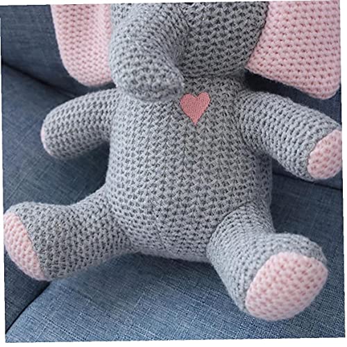 Juguete de muñecas de elefante de punto estilo nórdico, durmiendo infantil Muñeca Muñeca de peluche de peluche, atrae la atención del bebé para las niñas para niños