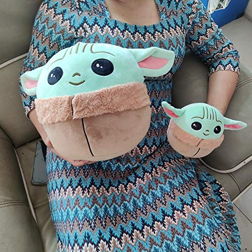 Juguete de peluche Baby Yoda, el compañero mandaloriano de la almohada de peluche con el bebé Yoda Fácil de llevar, también puedes dormir con tu hijo-30cm_blue_Yoda