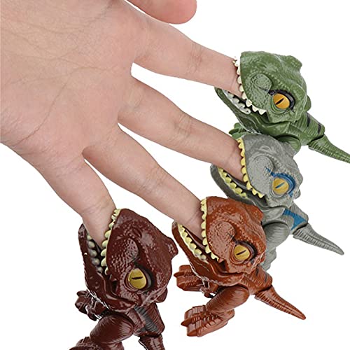 Juguete de tiranosaurio, Juguete Interactivo de Dinosaurio de Mano mordedor, con Huevos para incubar Juguetes de Dinosaurio, Juego Creativo para morder el Dedo.(4 Piezas)