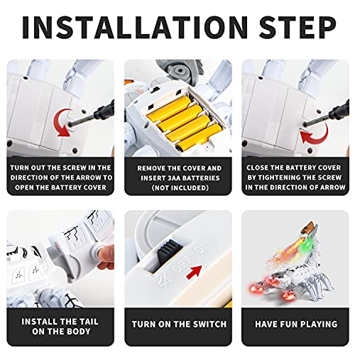 Juguete robot de escorpión para niños,mascotas electrónicas,juguetes de animales que caminan con luces LED,sonidos,fuego en aerosol de niebla, alicates temblorosos y cola,juguete de escorpión realista