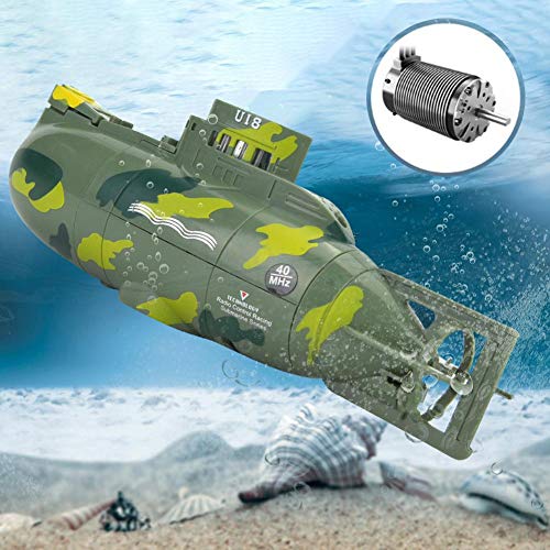 Juguete Submarino, Mini Simulación Control Remoto Militar Submarino de 6 Canales para Ninos Mayores de 8 Anos(Verde)