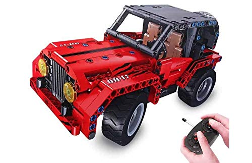 JUGUETECNIC │ Coche Teledirigido para Montar Jeep | Coches Radiocontrol Todoterreno para Niños a Batería | Construye un Jeep o un coche descapotable │ Construcción de 333 Piezas