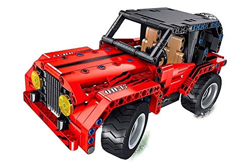 JUGUETECNIC │ Coche Teledirigido para Montar Jeep | Coches Radiocontrol Todoterreno para Niños a Batería | Construye un Jeep o un coche descapotable │ Construcción de 333 Piezas