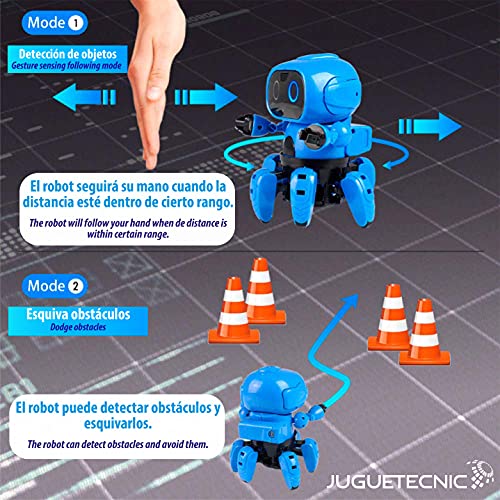 JUGUETECNIC │ Six el robot para niños de montar │ Reproduce gestos y esquiva obstáculos | Robótica educativa para interactuar junto con los más pequeños