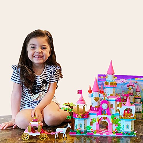 Juguetes de construcción de castillos para niñas: 998 piezas de castillo de princesa rosa grande 5 en 1 para niños de 6 7 8 9 10 11 12 años de edad kits de regalos educativos creativos para niñas