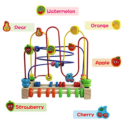 Juguetes de Madera Laberinto Montessori para Niños Juguetes Abalorios de Frutas Juegos Educativos para Niños Niñas 3 4 5 6 Años