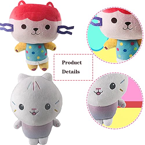 Juguetes de Peluche para Gatos de la casa de muñecas Gabbys, Almohadas de Peluche Suaves, adecuadas para los fanáticos de los Dibujos Animados de Regalo de niños y niñas. (C)