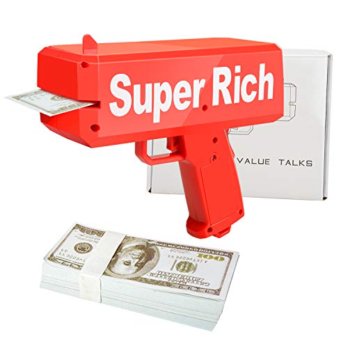 Juguetes del dinero ValueTalks Pistola del Dinero Money Gun Regalo de Juguete Infantil para Navidad Carnaval Halloween Fiesta de Cumpleaños Aniversario Reunión de Amigos