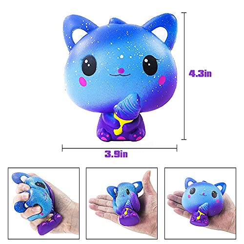 JUNLEE Squishy Juguetes 4pcs, Descompresión Slow Rising Squeeze, Juguetes Antiestrés Kawaii Perfumado Suave Animal Juguetes Compresivos Juegos Regalos para Ninos y Adultos