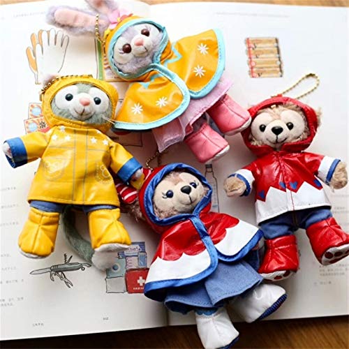 JUNQIAOMY Juguetes de Peluche Stella Lou Shellie May y Duffy en un Impermeable Relleno de Peluche de Peluche Anime Peluche Colgante Llavero de Dibujos Animados Regalos para niños (Color : Red-4)