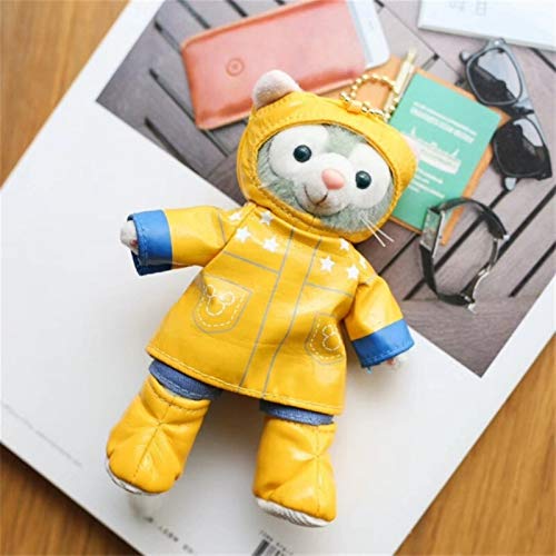 JUNQIAOMY Juguetes de Peluche Stella Lou Shellie May y Duffy en un Impermeable Relleno de Peluche de Peluche Anime Peluche Colgante Llavero de Dibujos Animados Regalos para niños (Color : Red-4)