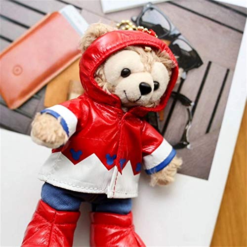 JUNQIAOMY Juguetes de Peluche Stella Lou Shellie May y Duffy en un Impermeable Relleno de Peluche de Peluche Anime Peluche Colgante Llavero de Dibujos Animados Regalos para niños (Color : Red-4)