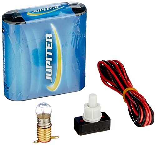 Jupiter (324620) - Kit Eléctrico Escolar, Set para el Colegio, Pila Petaca 4.5V, Interruptor 220V, Cable y Bombilla.