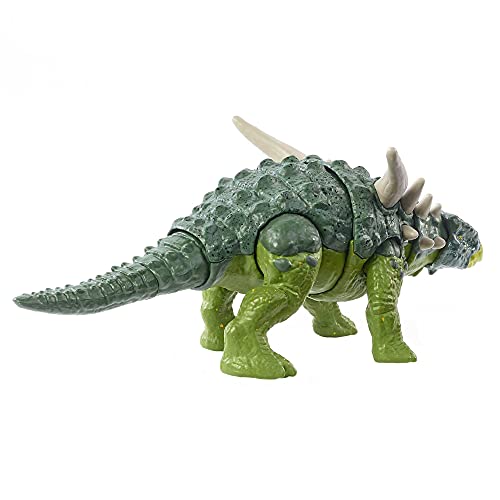 Jurassic World Fuerza Feroz Sauropelta Dinosaurio articulado, figura de juguete para niños (Mattel HBY67)