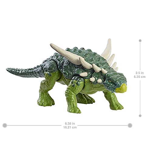 Jurassic World Fuerza Feroz Sauropelta Dinosaurio articulado, figura de juguete para niños (Mattel HBY67)