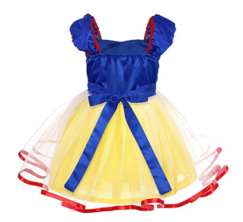 Jurebecia Disfraces De Niñas Vestido de Princesa Traje Fiesta De Cumpleaños De Halloween Carnaval Cosplay Party Dress up Disfraces con Accesorios Amarillo