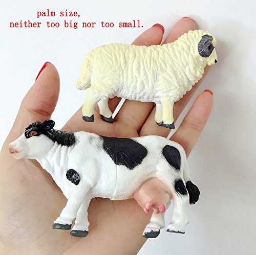 JZK 6 Conjunto Animales Juguete Collie Cerdo Vaca Caballo Burro Oveja, Juguetes portátiles para el baño playset para niños Regalo cumpleaños para niños pequeños Chicos Chicas niños