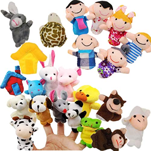 JZK Juguete Marionetas de Mano Animales Marionetas de Dedos pequeños Juguetes Peluche para niños Detalles Fiesta Regalo cumpleaños Rellenos de Bolsas de Fiesta y Calcetines