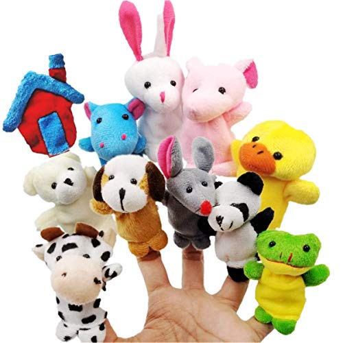 JZK Juguete Marionetas de Mano Animales Marionetas de Dedos pequeños Juguetes Peluche para niños Detalles Fiesta Regalo cumpleaños Rellenos de Bolsas de Fiesta y Calcetines