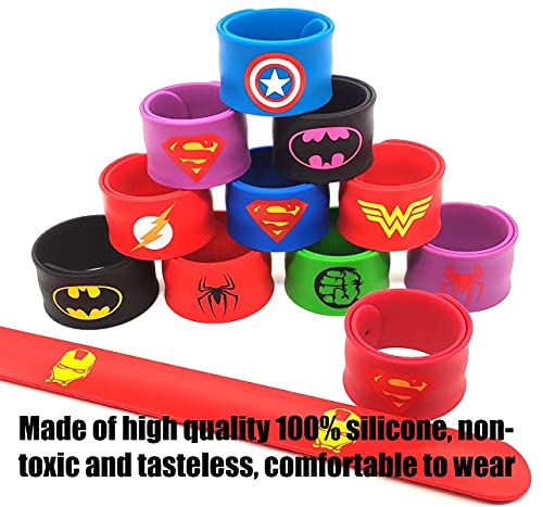 KAHEIGN 10Pzs Bandas De Bofetadas De Superhéroes Para Niños, Pulsera De Silicona Bandas De Pulsera De Bofetada De Los Vengadores De Marvel Para Cumpleaños Pascua Halloween Fiesta De Navidad Favores