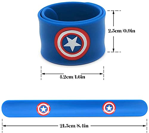 KAHEIGN 10Pzs Bandas De Bofetadas De Superhéroes Para Niños, Pulsera De Silicona Bandas De Pulsera De Bofetada De Los Vengadores De Marvel Para Cumpleaños Pascua Halloween Fiesta De Navidad Favores