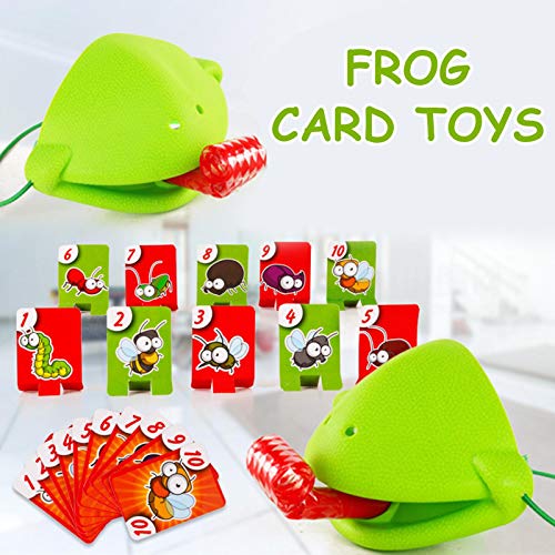 kaikki Divertido Juego Chameleon Tongue out, Tic TAC Tongue Catch Bugs Juego Frog Card Toys, Greedy Chameleon Sticking Tongue out Desktop Toy Family Party Board Toy para Niños Adultos