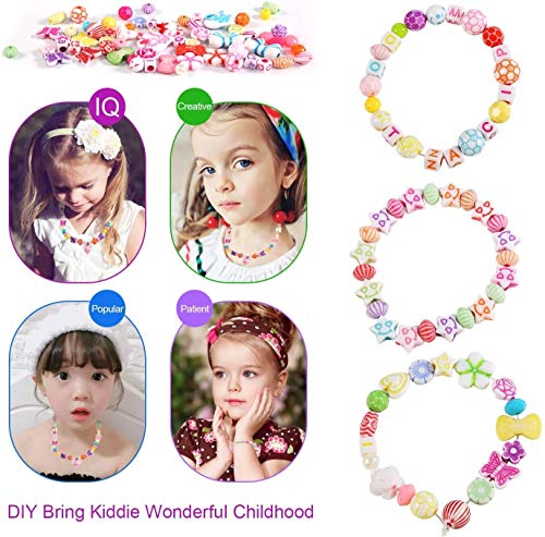 KAIMIRUI 1200pcs Cuentas para la Fabricación de Joyas para Niños Pulseras Collares de Joyas para Niñas Niños Bricolaje Conjunto de Cuentas (Pulsera)