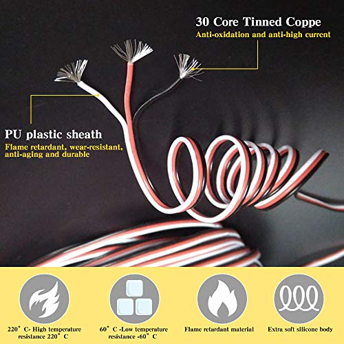 KANOSON Servo RC Cable de Extensión, 25 pcs RC Servo Cable, 3 Pin Extensión Servo /JR Macho a Hembra Cables de Servo para Aviones de Control Remoto, Avión RC (10 cm, 15 cm, 30 cm, 50 cm, 60 cm)