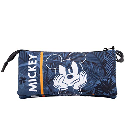 Karactermania-02360 Mickey Mouse Blue-Estuche Portatodo Triple HS, Color Azul (2360)