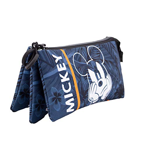 Karactermania-02360 Mickey Mouse Blue-Estuche Portatodo Triple HS, Color Azul (2360)