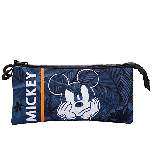 Karactermania-02360 Mickey Mouse Blue-Estuche Portatodo Triple HS, Color Azul (2360)