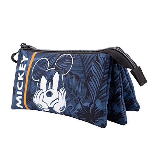 Karactermania-02360 Mickey Mouse Blue-Estuche Portatodo Triple HS, Color Azul (2360)