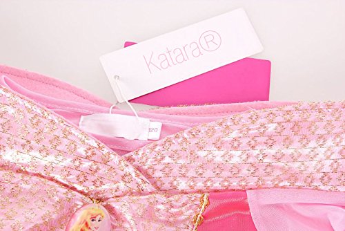 Katara 1709 - Disfraz de Princesa Aurora La Bella Durmiente Vestido de Carnaval Cumpleaños - Niñas 6-7 Años, Color Rosa