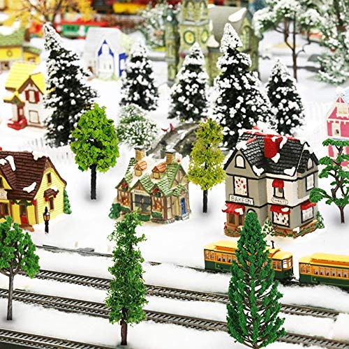 KATOOM 46 PCS Árboles en Miniatura, Modelo de Árboles de plástico para Hacer Maquetas de Paisajes, Decoración de Escala de Modelo de Ferrocarril Ciudad