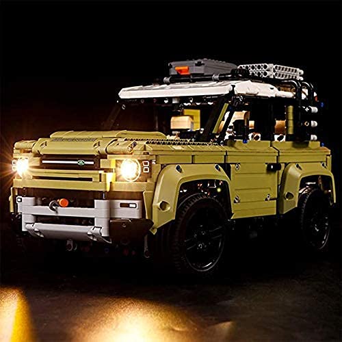 KCGNBQING Conjunto de Control y Control Remoto para Lego 42110 Technic Land Rover Defender + Kit de iluminación LED Compatible con Lego Land Rover Montaje de Rompecabezas