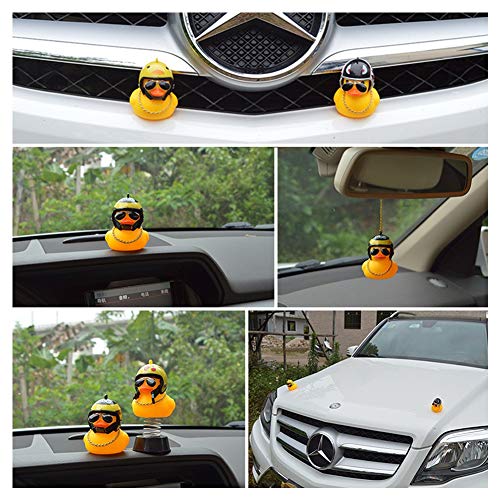 KDDD Adorno para Salpicadero De Coche Decoración Interior Decoracion Casco Patito Amarillo Creativo Muñeco Salpicaderoasiente con La Cabeza Adornos Juguetes del Tablero Instrumentos Gorra de tiburón