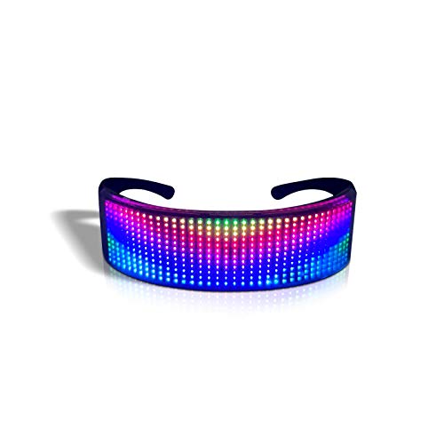 KEBEIXUAN Gafas LED Para Fiestas gafas emisoras de luz con dibujos personalizables Carga USB, fiesta de carnaval, discoteca, festival de música (Gafas policromadas A)