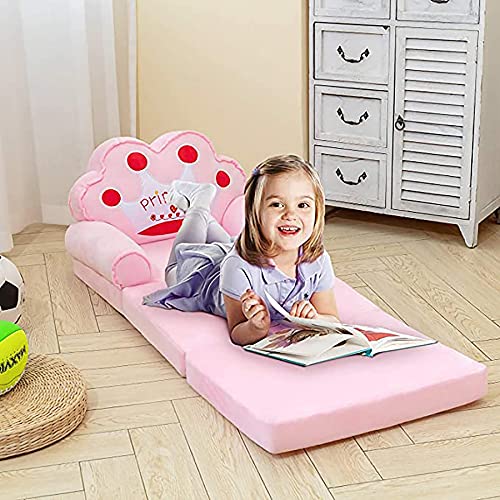 Kengsiren Sofá para Niños Plegables, Silla Flip-out para Niños - Silla Convertible 2 En 1 Tumbonas para Niños, Sillón Bolso Frijoles Adecuado para Sala De Juegos, Peluche,47.2 Inch