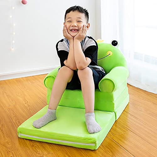 Kengsiren Sofá para Niños Plegables, Silla Flip-out para Niños - Silla Convertible 2 En 1 Tumbonas para Niños, Sillón Bolso Frijoles Adecuado para Sala De Juegos, Peluche,47.2 Inch