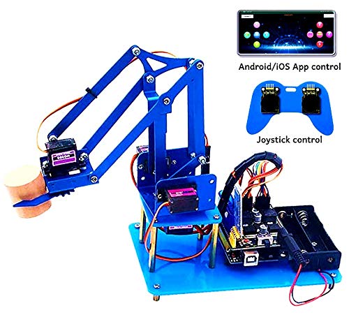 KEYESTUDIO Robot Arm 4-Axis Servo Control Rotación Kit Robotica para Arduino de Juguete Programable para Niños y Adultos