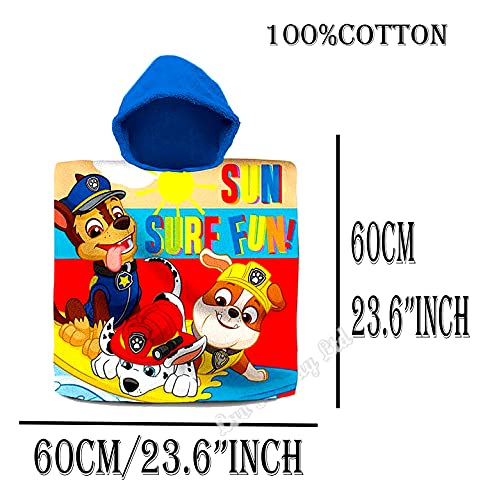 Kid Licensing Poncho 60X60CM Paw Patrol ALGODÓN, Multicolor (Kids EUROSWAN PW19734)