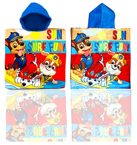 Kid Licensing Poncho 60X60CM Paw Patrol ALGODÓN, Multicolor (Kids EUROSWAN PW19734)