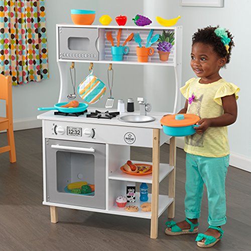 KidKraft- Cocina de juguete de madera, para niños, con accesorios para juegos de dramatización incluidos All Time , Color Multicolor (53370) , color/modelo surtido