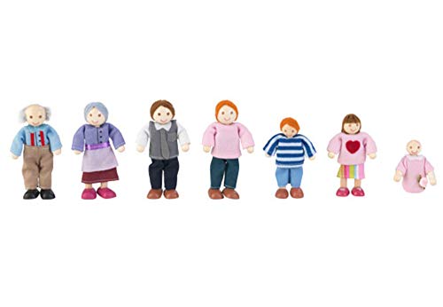 KidKraft- Familia de 7 muñecos de madera, figuras de aprox. 12 cm de alto (accesorios para casas de muñecas) (65202) , color/modelo surtido